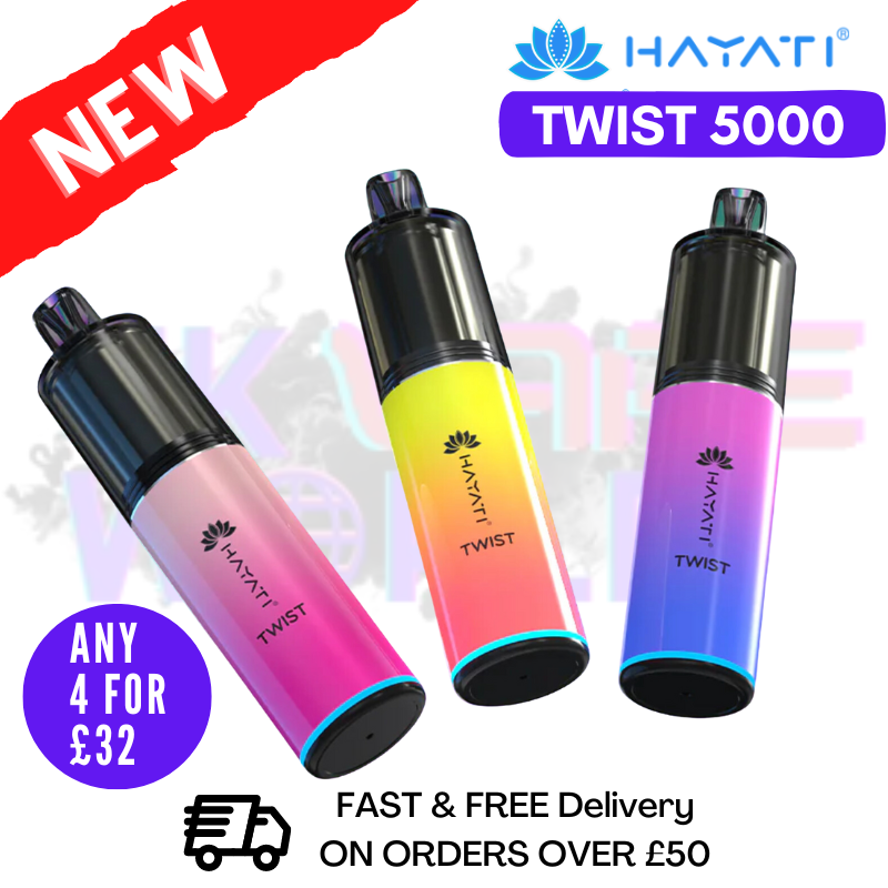 Shop Hayati Twist 5000 Puff 5K Ultra Bar Disposable Kit - ONLY £8 - UK Vape World