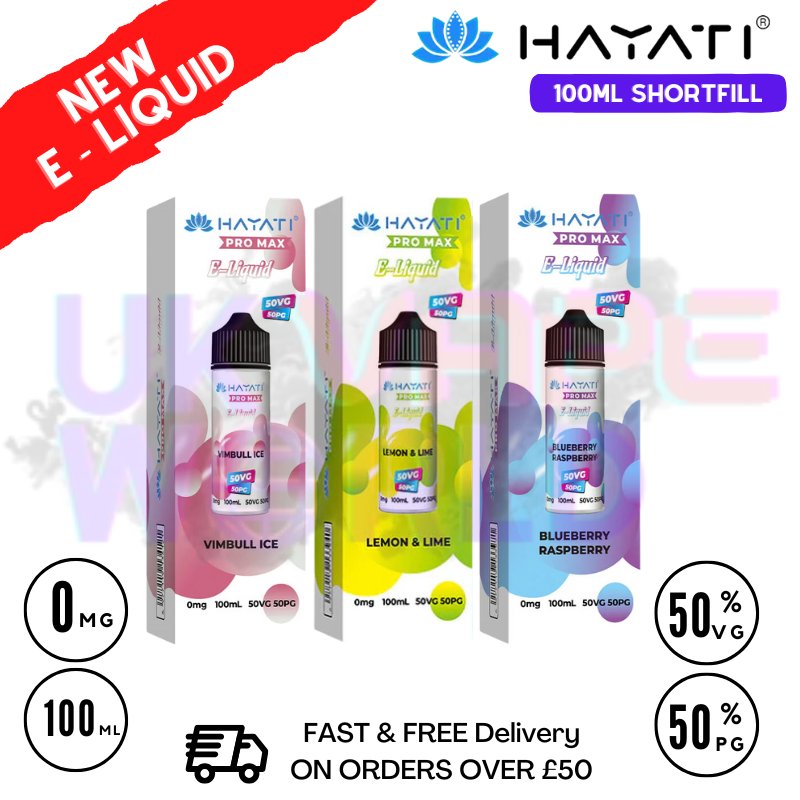 Shop Hayati Pro Max 50/50 Shortfill Juice 100ML Eliquid | FREE NIC Shots - UK Vape World