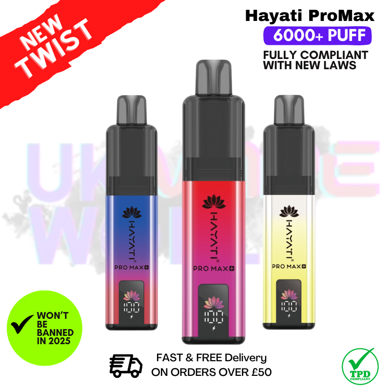 Shop Hayati Pro Max+ 6000 Puff Prefilled Pod Kit | 30 Flavours - UK Vape World