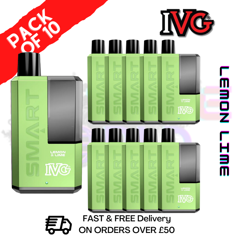 Shop Lemon Lime IVG Smart 5500 Puff Kit Pack / Box Of 10 - UK Vape World