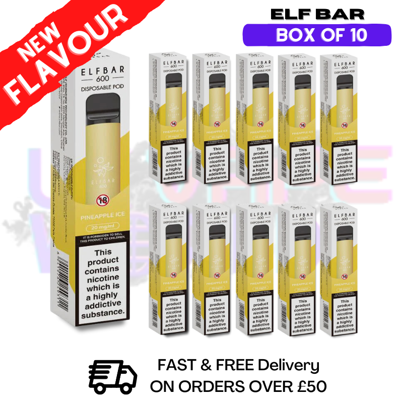 Shop Elf Bar Pineapple ICE Bar Box Of 10 - UK Vape World