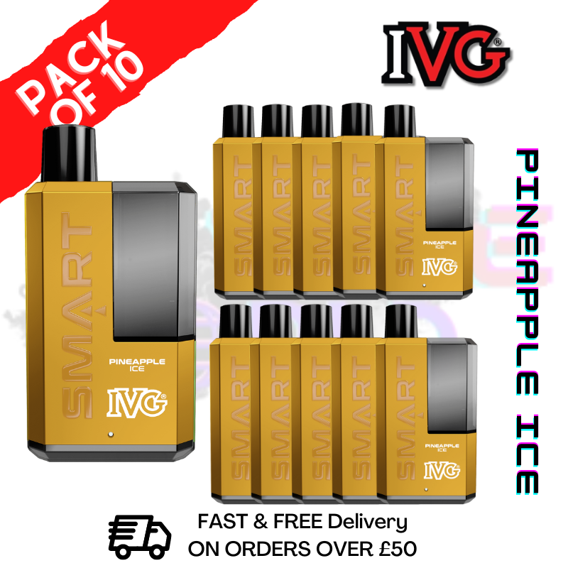 Shop Pineapple Ice IVG Smart 5500 Puff Kit Pack / Box Of 10 - UK Vape World