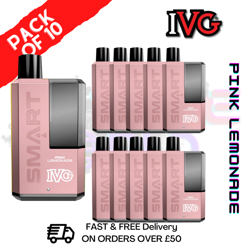 Shop Pink Lemonade IVG Smart 5500 Puff Kit Pack / Box Of 10 - UK Vape World