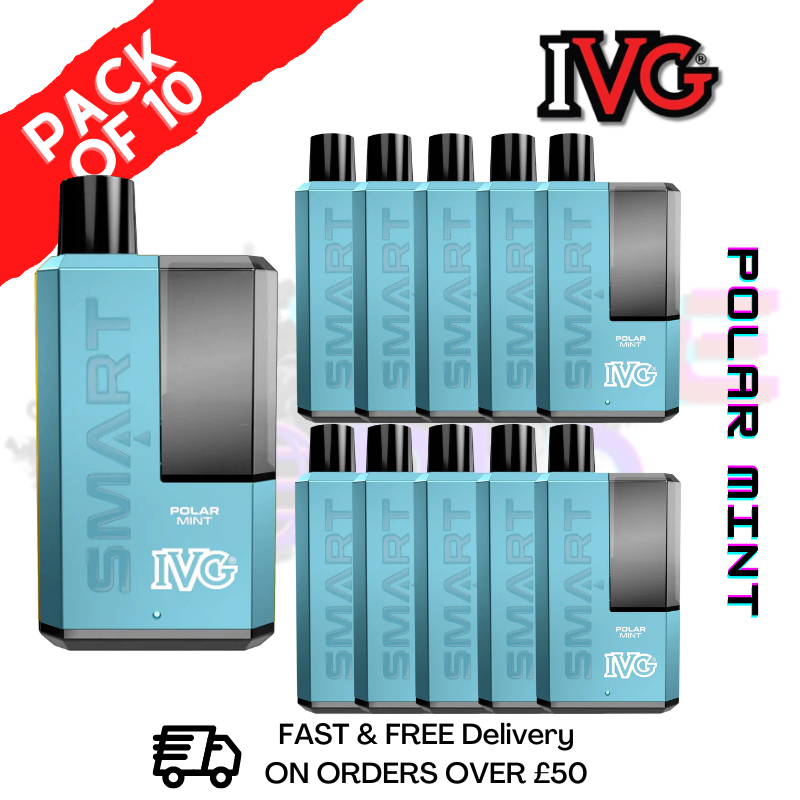 Shop Polar Mint IVG Smart 5500 Puff Kit Pack / Box Of 10 - UK Vape World