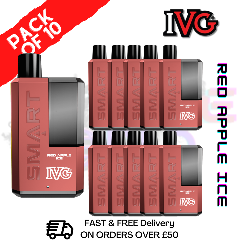 Shop Red Apple Ice IVG Smart 5500 Puff Kit Pack / Box Of 10 - UK Vape World