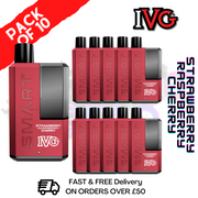 Shop Strawberry Raspberry Cherry IVG Smart 5500 Puff Kit Pack / Box Of 10 - UK Vape World