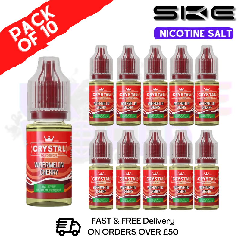 Shop Watermelon Cherry Crystal SKE Nic Salt BOX OF 10 - UK Vape World