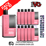 Shop Watermelon Strawberry IVG Smart 5500 Puff Kit Pack / Box Of 10 - UK Vape World