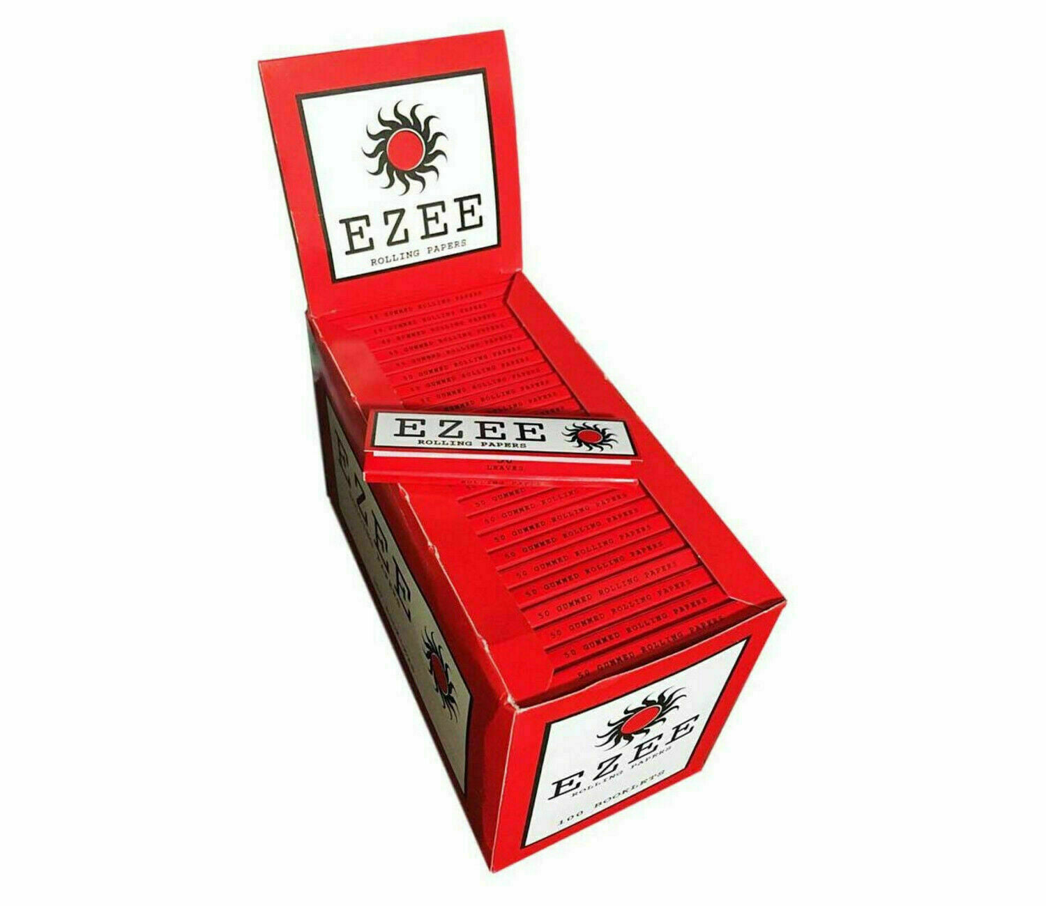 Ezee Red Standard Size Rolling Papers box of 100 Booklets | UK Vape World